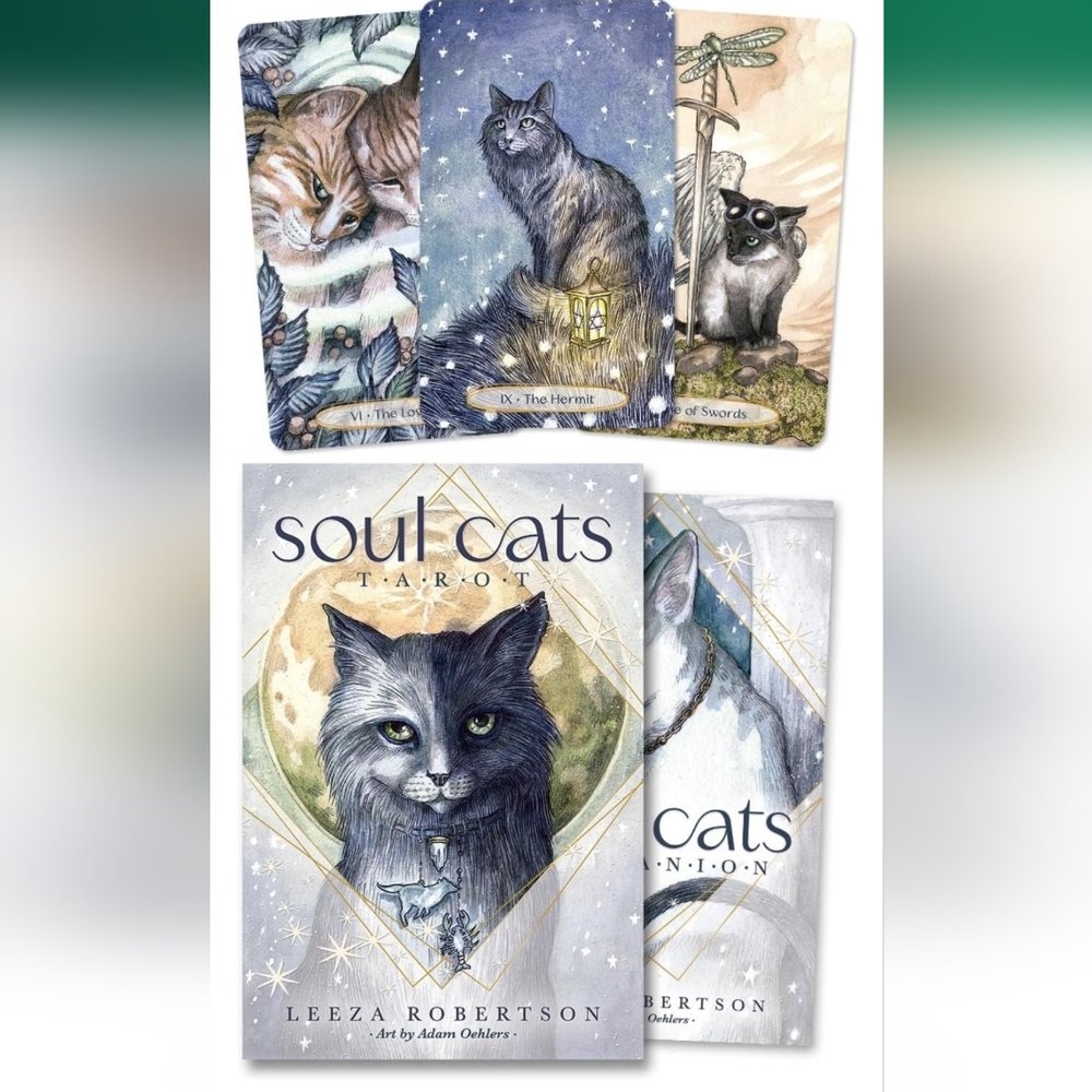 Soul Cats Tarot Card Set With Book Divine Feline New By Leeza Robertson - Picture 10 of 14